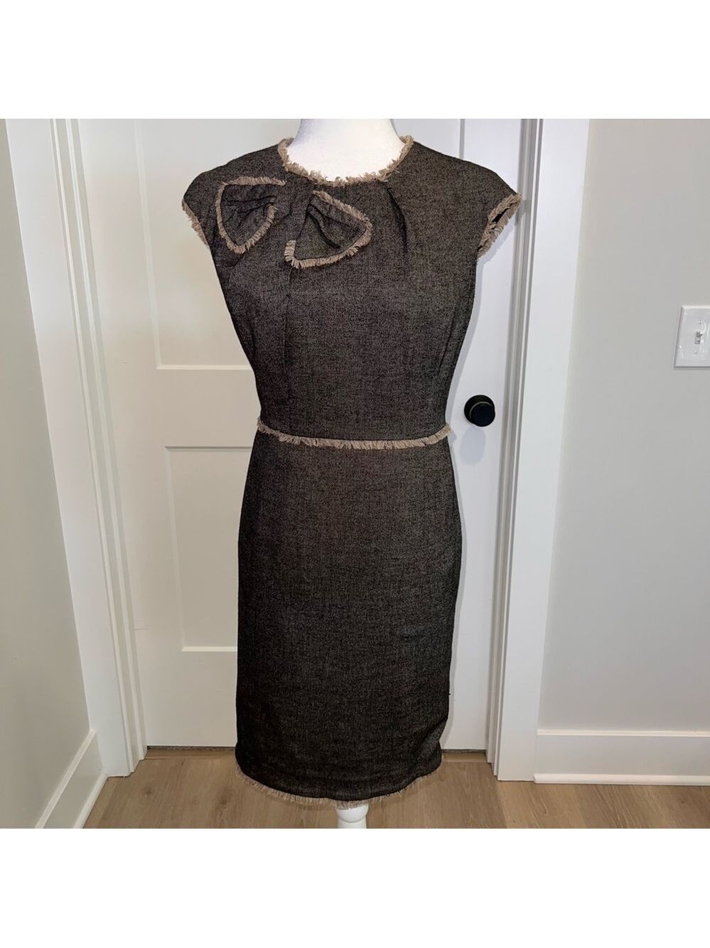 Etcetera Charcoal Dress with Bow Accent